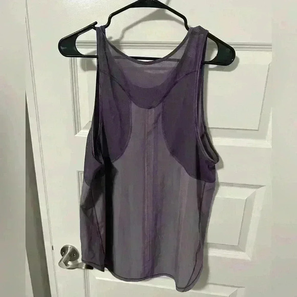 Lululemon Sculpt Tank Top Purple White Spray Dye Ink Singlet Run Mesh Size  8 - Picture 8 of 9